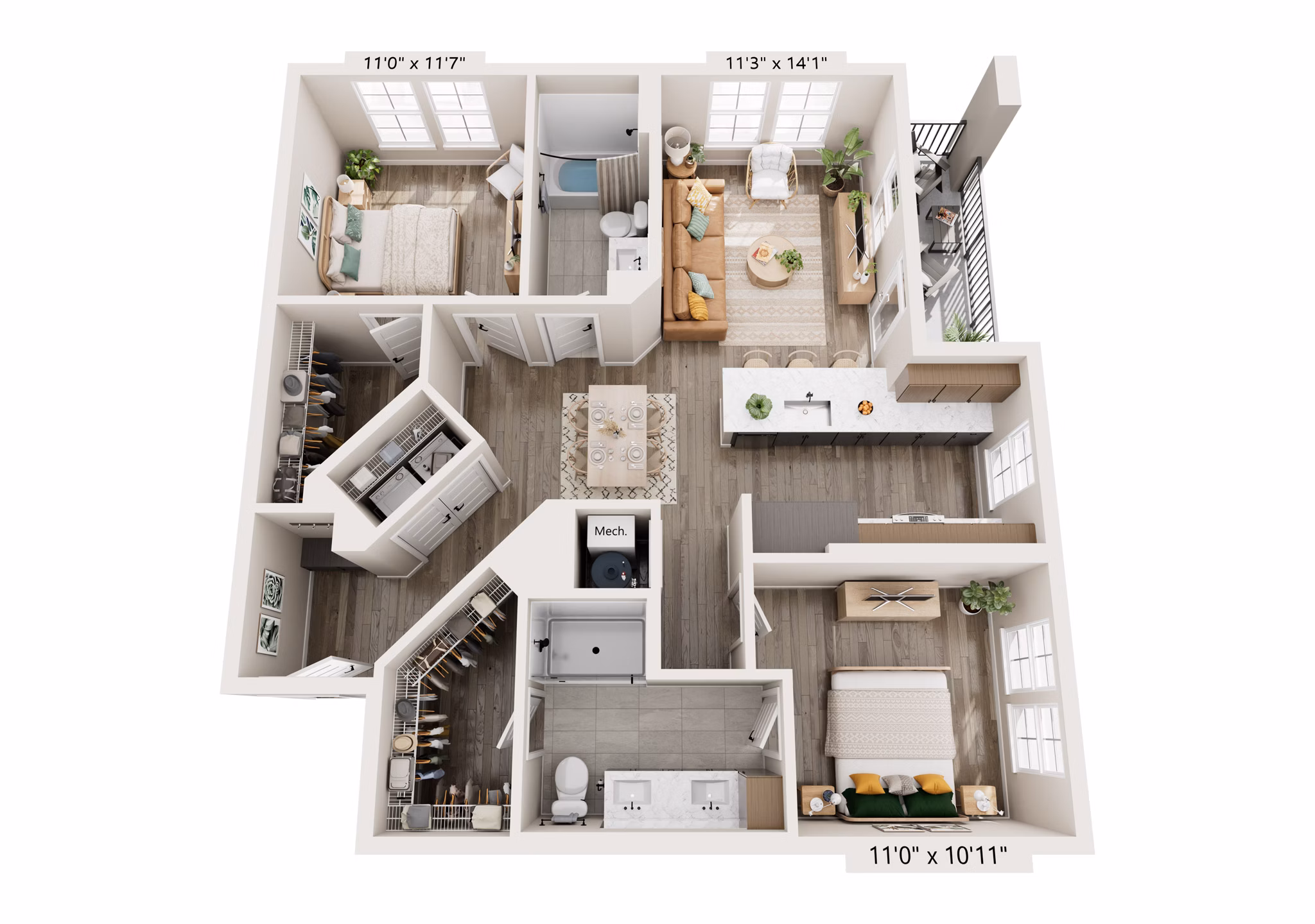 B2A floor plan at Alta Lofts on the Levee Apartments
